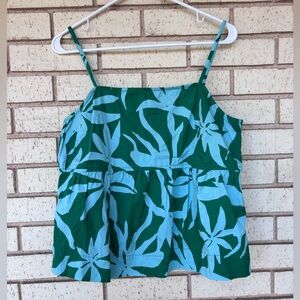 Blue/Green floral babydoll top never worn no tags